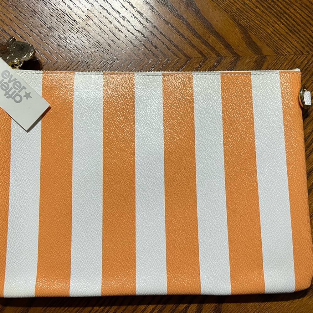 Stoney Clover X Ever After Orange & White Stripe Pouch BNWT